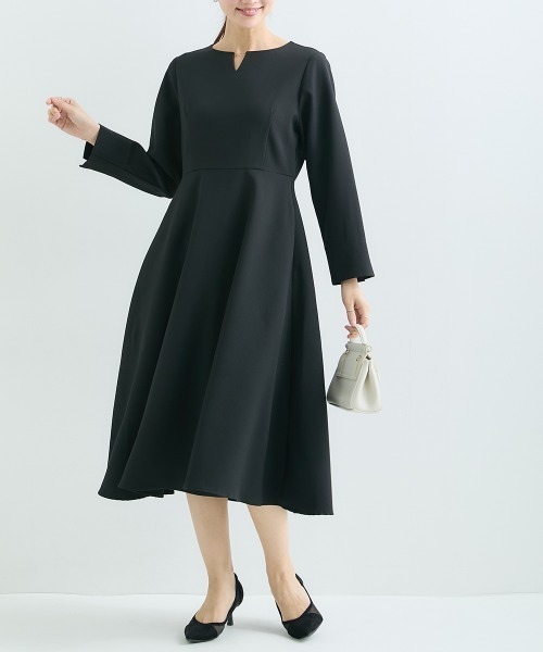 Petitjo（プッチージョ）の「小さいサイズ　【レディーススーツ】キーネックワンピース (セットアップ対応・上下別売り)　低身長さん・小柄女性（ワンピース・レディース・ブラック/グレイッシュベージュ/ネイビー・PL/PM/PS/PSS）」の17枚目の写真