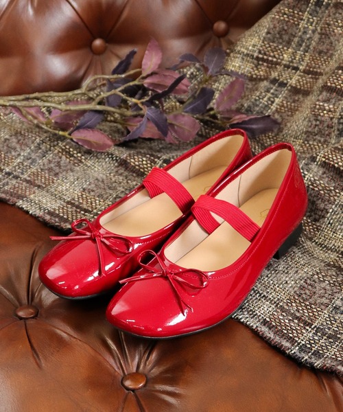 あしながおじさん(アシナガオジサン)の「軽量|ストラップバレエシューズ 1310253(バレエシューズ・レディース・シルバー/ミント/ブラック/レッド/ワイン/グレイッシュベージュ・23.5cm/23cm/24.5cm/24cm/22.5cm)」の5枚目の写真