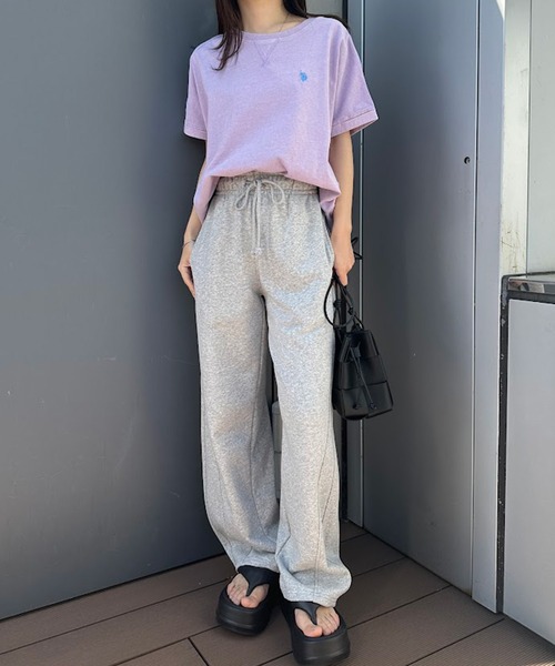 U.S. POLO ASSN.(ユーエスポロアッスン)の「【U.S.POLO ASSN.】綿100%ピグメントオーバーサイズTシャツ(Tシャツ/カットソー・レディース・チャコール/ベージュ/パープル・M/L/LL)」の14枚目の写真