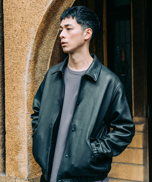 EDIFICE（エディフィス）の「《再入荷》べジタブルラムレザー コーチジャケット（ライダースジャケット・メンズ・ブラック・LARGE/MEDIUM）」の4枚目の写真