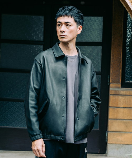 EDIFICE（エディフィス）の「《再入荷》べジタブルラムレザー コーチジャケット（ライダースジャケット・メンズ・ブラック・LARGE/MEDIUM）」の9枚目の写真