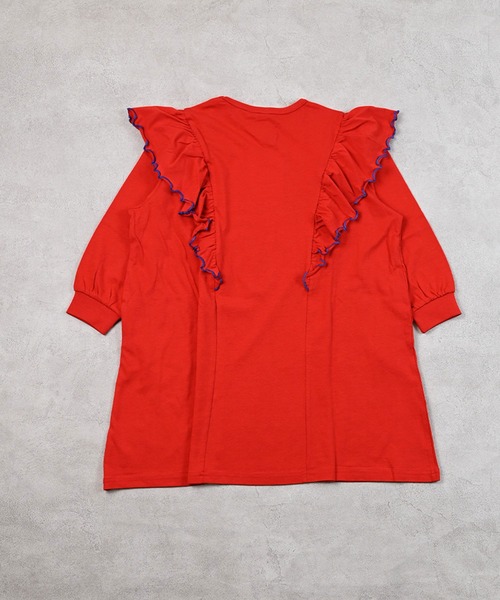 Life Support Products(ライフサポートプロダクツ)の「【COTTON from U.S.A】長袖ラッフルワンピース(ワンピース・キッズ・レッド/チャコール/イエロー・90/100/110/120/130/140/150)」の10枚目の写真