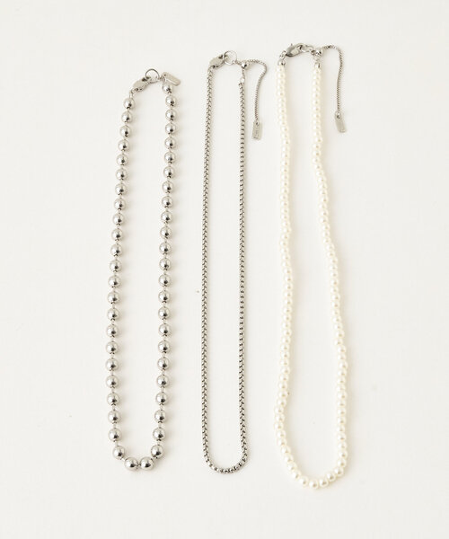 DISCOAT（ディスコート）の「【GOLDY】ボールパールチェーン3SETネックレス（ネックレス・レディース・ゴールド/シルバー・FREE）」の2枚目の写真