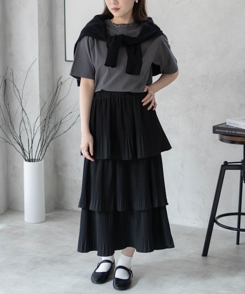 NAVY(ネイビー)の「【綿100%】nAvy 無地クルーネックTシャツ(Tシャツ/カットソー・レディース・チャコールグレー/ブラック/オフホワイト/ライム/トップグレー・M/L)」の15枚目の写真