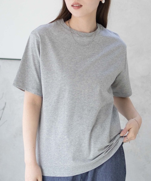 NAVY(ネイビー)の「【綿100%】nAvy 無地クルーネックTシャツ(Tシャツ/カットソー・レディース・チャコールグレー/ブラック/オフホワイト/ライム/トップグレー・M/L)」の17枚目の写真