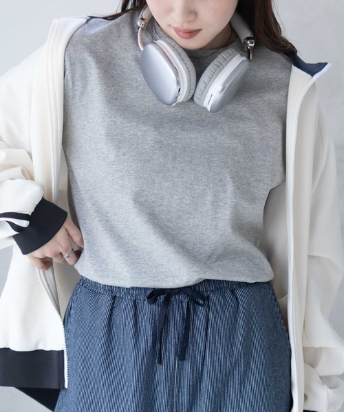 NAVY(ネイビー)の「【綿100%】nAvy 無地クルーネックTシャツ(Tシャツ/カットソー・レディース・チャコールグレー/ブラック/オフホワイト/ライム/トップグレー・M/L)」の18枚目の写真