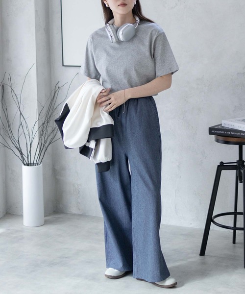 NAVY(ネイビー)の「【綿100%】nAvy 無地クルーネックTシャツ(Tシャツ/カットソー・レディース・チャコールグレー/ブラック/オフホワイト/ライム/トップグレー・M/L)」の19枚目の写真