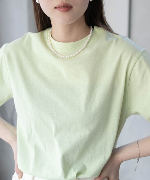 NAVY(ネイビー)の「【綿100%】nAvy 無地クルーネックTシャツ(Tシャツ/カットソー・レディース・チャコールグレー/ブラック/オフホワイト/ライム/トップグレー・M/L)」の21枚目の写真