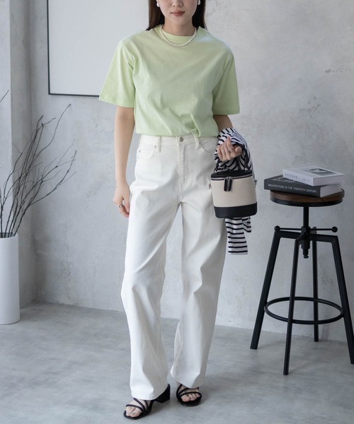 NAVY(ネイビー)の「【綿100%】nAvy 無地クルーネックTシャツ(Tシャツ/カットソー・レディース・チャコールグレー/ブラック/オフホワイト/ライム/トップグレー・M/L)」の22枚目の写真