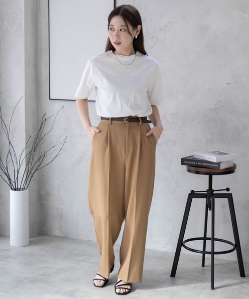 NAVY(ネイビー)の「【綿100%】nAvy 無地クルーネックTシャツ(Tシャツ/カットソー・レディース・チャコールグレー/ブラック/オフホワイト/ライム/トップグレー・M/L)」の10枚目の写真