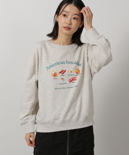 LAKOLE（ラコレ）の「フードモチーフ裏毛プルオーバー / 319110（スウェット・レディース・アイボリー/グレー/チャコールグレー・FREE）」の3枚目の写真