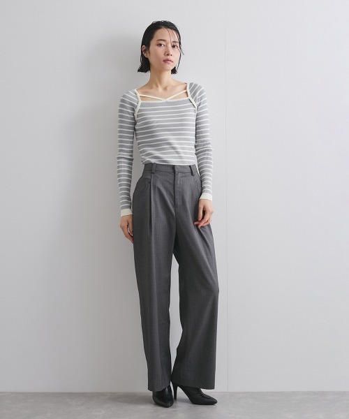 ketty（ケティ）の「ボーダーストリングスニットトップス≪手洗い可能≫（ニット/セーター・レディース・グレー系その他/ベージュ系その他/アイボリー・M）」の17枚目の写真