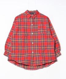 ABETTOR チェックオーバーサイズバルーンスリーブブロードシャツ