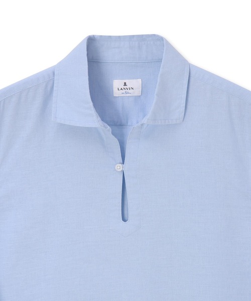LANVIN en Bleu（ランバンオンブルー）の「コットン/リネン素材 7分袖 スキッパーシャツ（シャツ/ブラウス・メンズ・ホワイト/ライトブルー/ブラック/ネイビー・46/52/50/48）」の10枚目の写真