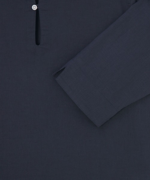 LANVIN en Bleu（ランバンオンブルー）の「コットン/リネン素材 7分袖 スキッパーシャツ（シャツ/ブラウス・メンズ・ホワイト/ライトブルー/ブラック/ネイビー・46/52/50/48）」の12枚目の写真