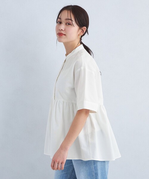 green label relaxing（グリーンレーベルリラクシング）の「ペプラム ショート スリーブ ブラウス（シャツ/ブラウス・レディース・ブラック/ライトブルー/ホワイト・FREE）」の16枚目の写真