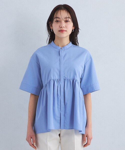 green label relaxing（グリーンレーベルリラクシング）の「ペプラム ショート スリーブ ブラウス（シャツ/ブラウス・レディース・ブラック/ライトブルー/ホワイト・FREE）」の19枚目の写真