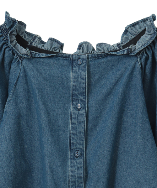 ブラウス シャツ 「something/サムシング」 OFF SHOULDER DENIM SHIRTS レディース FINAL SALE】SOMETHING オフショルダー2WAYデニムブラウス