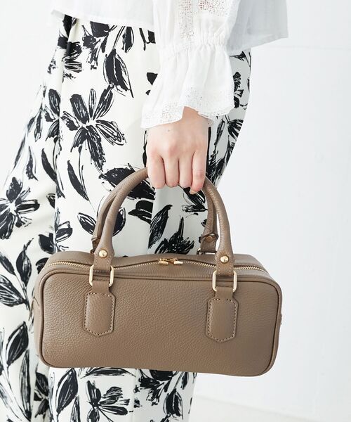 le.coeur blanc（ルクールブラン）の「MILLELA FIRENZE ミニボストンバッグ（ボストンバッグ・レディース・モカ/ブラック/シルバー・FREE）」の3枚目の写真