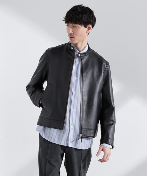 NANO universe(ナノユニバース)の「ライトラムナッパシングルライダース(ライダースジャケット・メンズ・ブラック・M/L)」の2枚目の写真