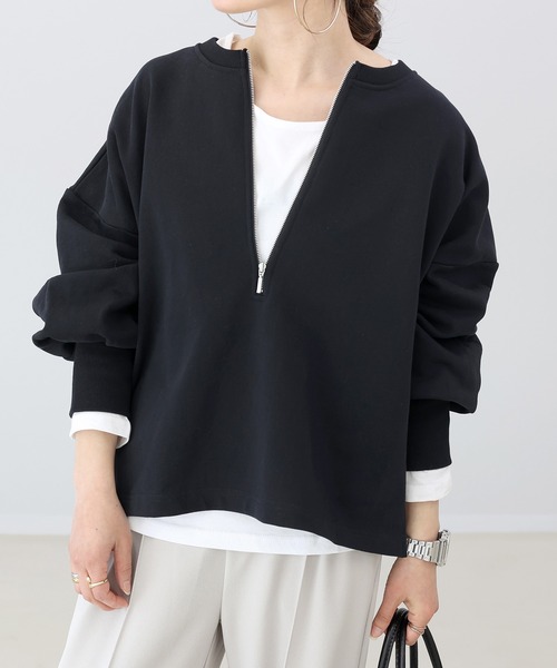 Aletta vita(アレッタビータ)の「オーガニックコットンラウンドネック長袖カットソー(Tシャツ/カットソー・レディース・オフホワイト/ベージュ/ブラック・FREE)」の10枚目の写真