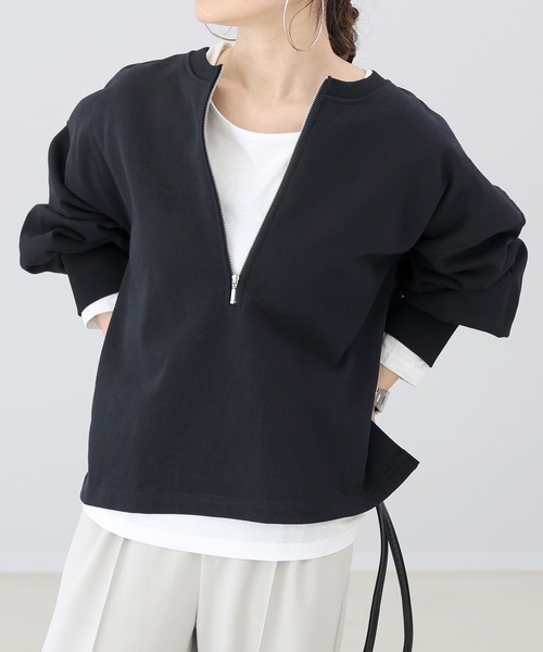 Aletta vita(アレッタビータ)の「オーガニックコットンラウンドネック長袖カットソー(Tシャツ/カットソー・レディース・オフホワイト/ベージュ/ブラック・FREE)」の11枚目の写真