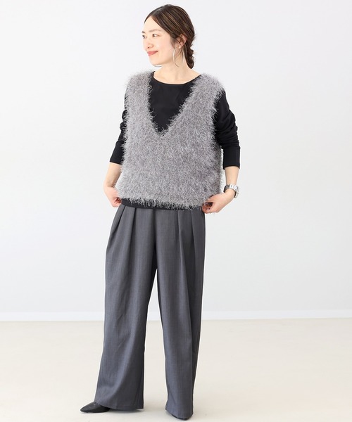 Aletta vita(アレッタビータ)の「オーガニックコットンラウンドネック長袖カットソー(Tシャツ/カットソー・レディース・オフホワイト/ベージュ/ブラック・FREE)」の9枚目の写真