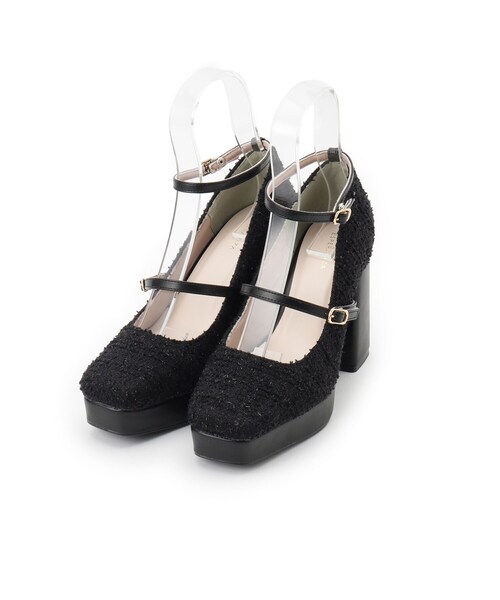ESPERANZA(エスペランサ)の「スクエアトゥダブルストラップ厚底パンプス 結婚式二次会 パーティー 25SS(パンプス・レディース・ホワイト系3/ブラック系8/ブラック系2・24.0cm/23.5cm/23.0cm/22.0cm/22.5cm/24.5cm)」の19枚目の写真