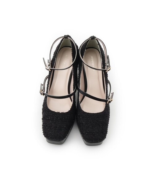 ESPERANZA(エスペランサ)の「スクエアトゥダブルストラップ厚底パンプス 結婚式二次会 パーティー 25SS(パンプス・レディース・ホワイト系3/ブラック系8/ブラック系2・24.0cm/23.5cm/23.0cm/22.0cm/22.5cm/24.5cm)」の12枚目の写真