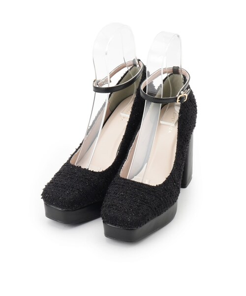 ESPERANZA(エスペランサ)の「スクエアトゥダブルストラップ厚底パンプス 結婚式二次会 パーティー 25SS(パンプス・レディース・ホワイト系3/ブラック系8/ブラック系2・24.0cm/23.5cm/23.0cm/22.0cm/22.5cm/24.5cm)」の7枚目の写真