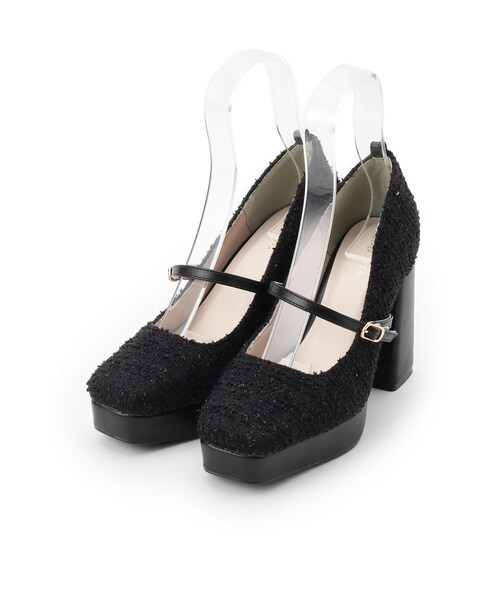 ESPERANZA(エスペランサ)の「スクエアトゥダブルストラップ厚底パンプス 結婚式二次会 パーティー 25SS(パンプス・レディース・ホワイト系3/ブラック系8/ブラック系2・24.0cm/23.5cm/23.0cm/22.0cm/22.5cm/24.5cm)」の6枚目の写真
