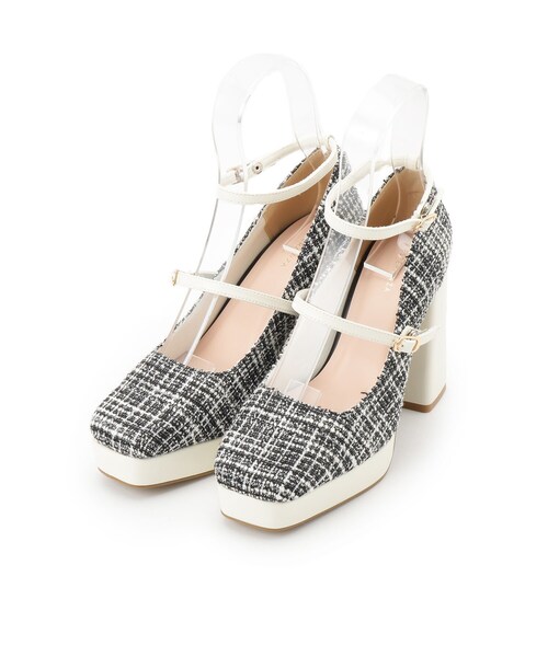 ESPERANZA(エスペランサ)の「スクエアトゥダブルストラップ厚底パンプス 結婚式二次会 パーティー 25SS(パンプス・レディース・ホワイト系3/ブラック系8/ブラック系2・24.0cm/23.5cm/23.0cm/22.0cm/22.5cm/24.5cm)」の18枚目の写真