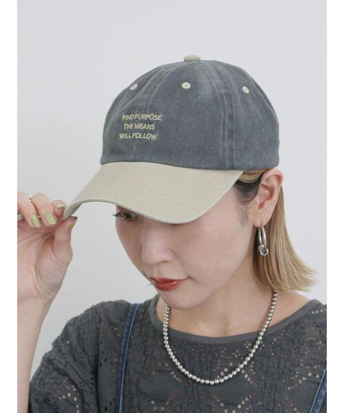 Samansa Mos2 blue（サマンサモスモスブルー）の「ウォッシュドロゴキャップ（ハット・レディース・チャコールグレー/ブルー/グリーン・F）」の4枚目の写真