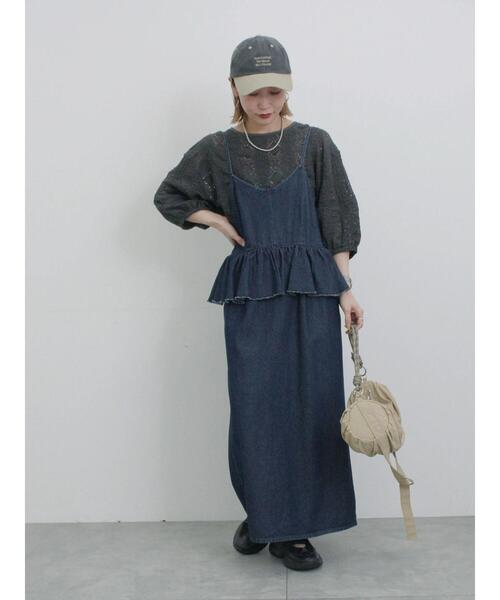 Samansa Mos2 blue（サマンサモスモスブルー）の「ウォッシュドロゴキャップ（ハット・レディース・チャコールグレー/ブルー/グリーン・F）」の13枚目の写真