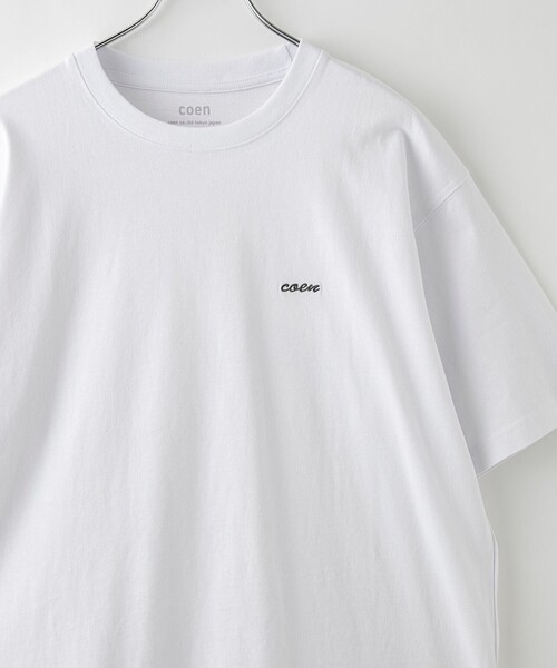 coen（コーエン）の「USAコットンcoenロゴTシャツ（Tシャツ/カットソー・メンズ・ホワイト/ダークグレー/ピンク/ライトブルー・L/M/S/XL）」の2枚目の写真