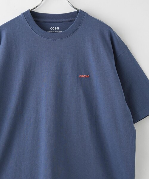 coen（コーエン）の「USAコットンcoenロゴTシャツ（Tシャツ/カットソー・メンズ・ホワイト/ダークグレー/ピンク/ライトブルー・L/M/S/XL）」の3枚目の写真