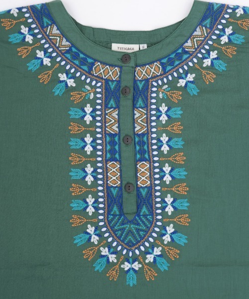 チチカカ（チチカカ）の「ダシキ刺繍ワンピース（ワンピース・レディース・マスタード/ブラック/グリーン・FREE）」の18枚目の写真