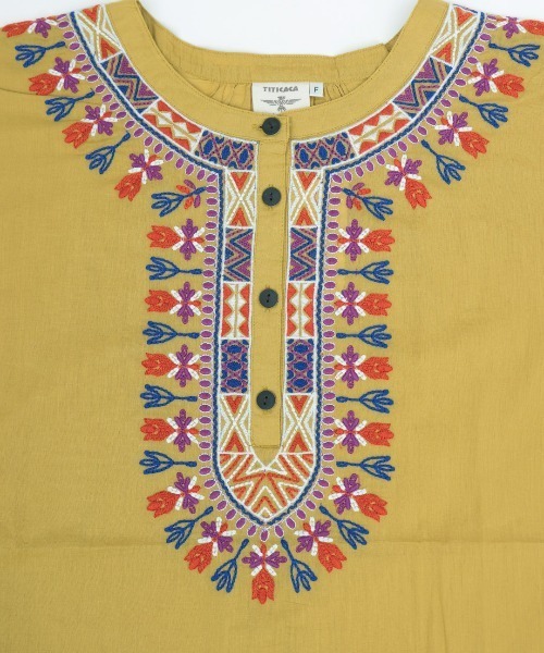 チチカカ（チチカカ）の「ダシキ刺繍ワンピース（ワンピース・レディース・マスタード/ブラック/グリーン・FREE）」の19枚目の写真