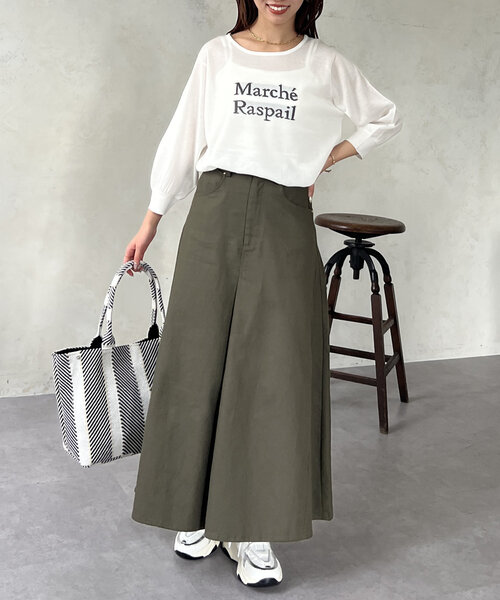 Chez toi（シェトワ）の「落ち感ツイルロングスカート（スカート・レディース・ベージュ/ホワイト/チャコールグレー・FREE）」の22枚目の写真