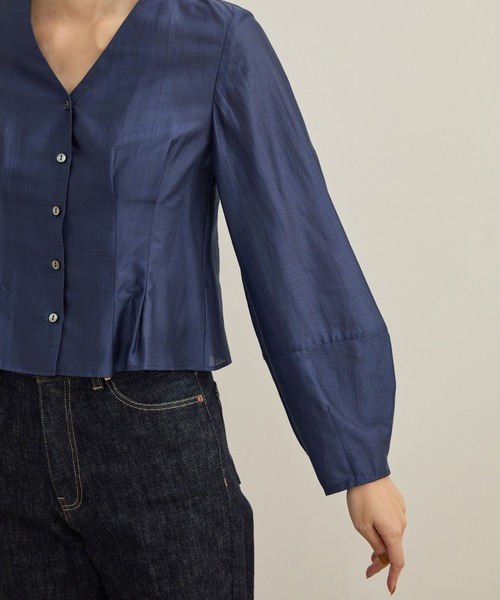 ROPE'（ロペ）の「【洗える】パフスリーブシアーペプラムブラウス（シャツ/ブラウス・レディース・ホワイト/ブルー/ブラック・FREE）」の17枚目の写真