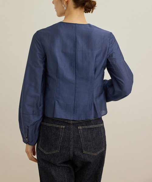 ROPE'（ロペ）の「【洗える】パフスリーブシアーペプラムブラウス（シャツ/ブラウス・レディース・ホワイト/ブルー/ブラック・FREE）」の15枚目の写真