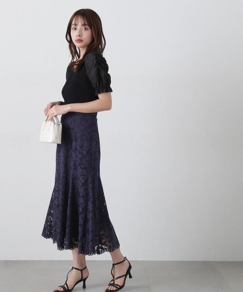 PROPORTION BODY DRESSING(プロポーションボディドレッシング)の「シアーギャザースリーブニット / 1215170401(ニット/セーター・レディース・ホワイト/ライトグリーン/ブラック・FREE)」の9枚目の写真