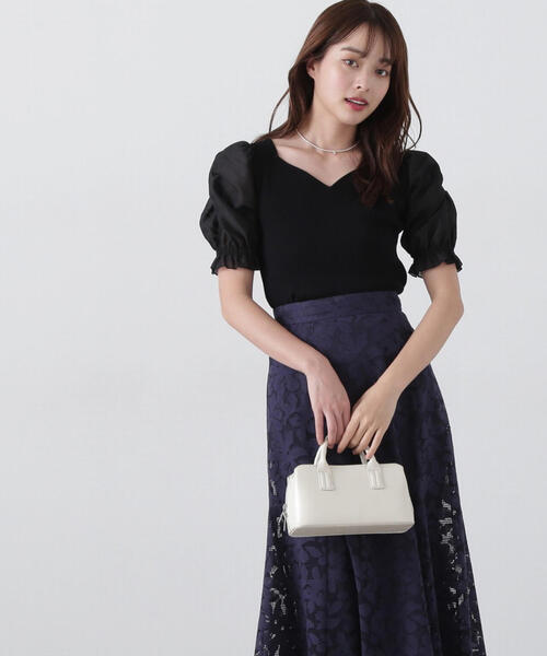 PROPORTION BODY DRESSING(プロポーションボディドレッシング)の「シアーギャザースリーブニット / 1215170401(ニット/セーター・レディース・ホワイト/ライトグリーン/ブラック・FREE)」の10枚目の写真