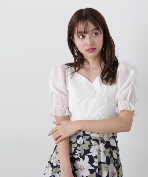 PROPORTION BODY DRESSING（プロポーションボディドレッシング）の「シアーギャザースリーブニット / 1215170401（ニット/セーター・レディース・ホワイト/ライトグリーン/ブラック・FREE）」の20枚目の写真