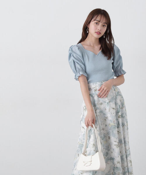 PROPORTION BODY DRESSING（プロポーションボディドレッシング）の「シアーギャザースリーブニット / 1215170401（ニット/セーター・レディース・ホワイト/ライトグリーン/ブラック・FREE）」の5枚目の写真