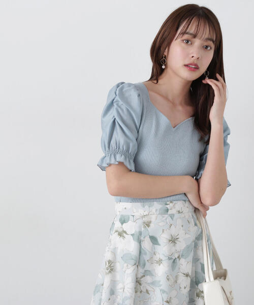 PROPORTION BODY DRESSING（プロポーションボディドレッシング）の「シアーギャザースリーブニット / 1215170401（ニット/セーター・レディース・ホワイト/ライトグリーン/ブラック・FREE）」の8枚目の写真