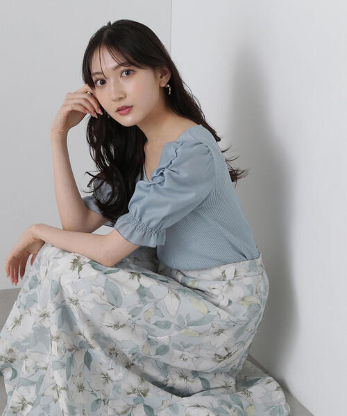 PROPORTION BODY DRESSING（プロポーションボディドレッシング）の「シアーギャザースリーブニット / 1215170401（ニット/セーター・レディース・ホワイト/ライトグリーン/ブラック・FREE）」の9枚目の写真