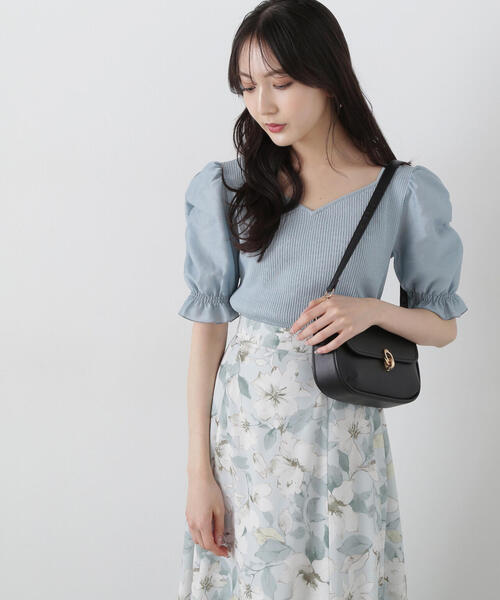 PROPORTION BODY DRESSING（プロポーションボディドレッシング）の「シアーギャザースリーブニット / 1215170401（ニット/セーター・レディース・ホワイト/ライトグリーン/ブラック・FREE）」の4枚目の写真