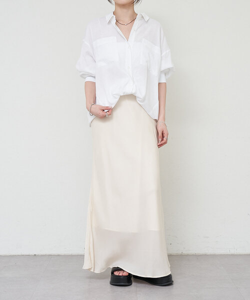 SHENERY（シーナリー）の「《美シルエット》キュプラフィブリルマーメイドスカート（スカート・レディース・チャコールグレー/オフホワイト/イエロー・38/36）」の6枚目の写真