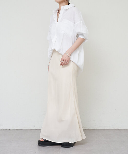 SHENERY（シーナリー）の「《美シルエット》キュプラフィブリルマーメイドスカート（スカート・レディース・チャコールグレー/オフホワイト/イエロー・38/36）」の7枚目の写真